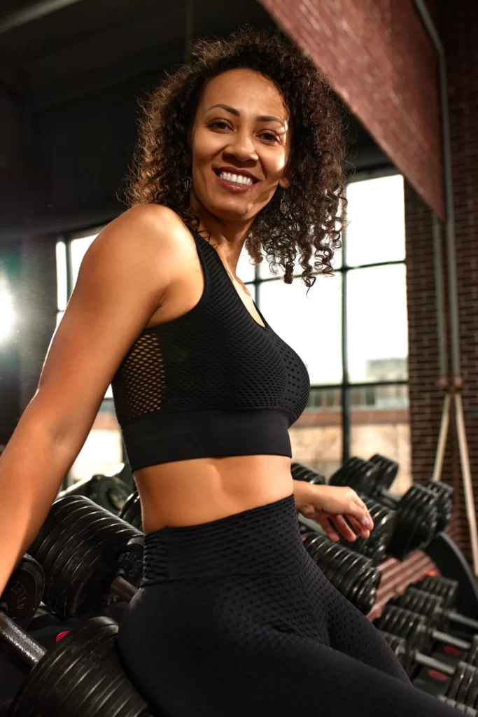 a slender athletic african american woman in sport utc